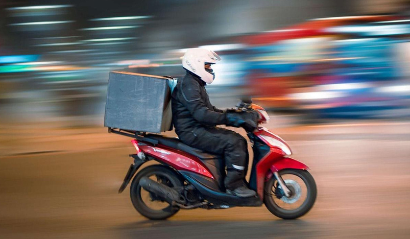 Delivery motorcyclist